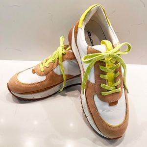 Madewell Kickoff Trainers Leather Suede Lime Sneakers